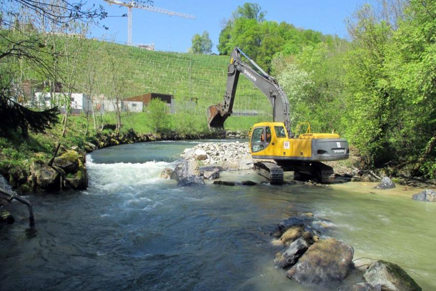 Réfection d'un seuil et des berges de l'Aubonne