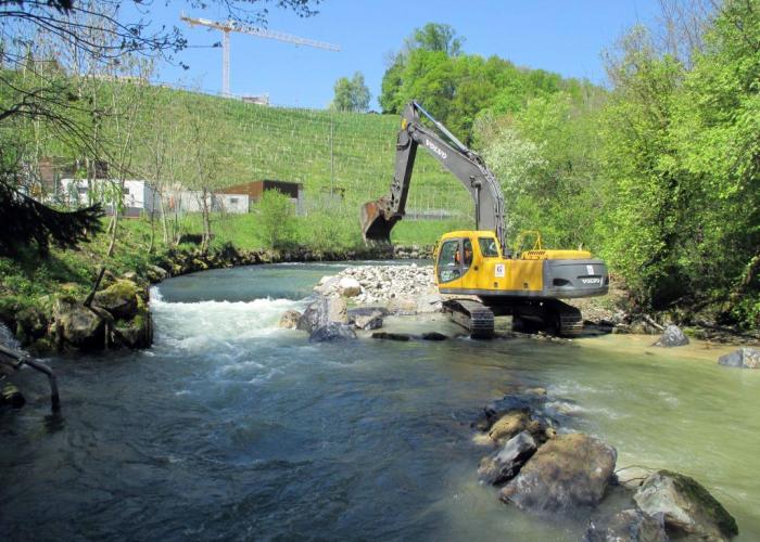 Réfection d'un seuil et des berges de l'Aubonne